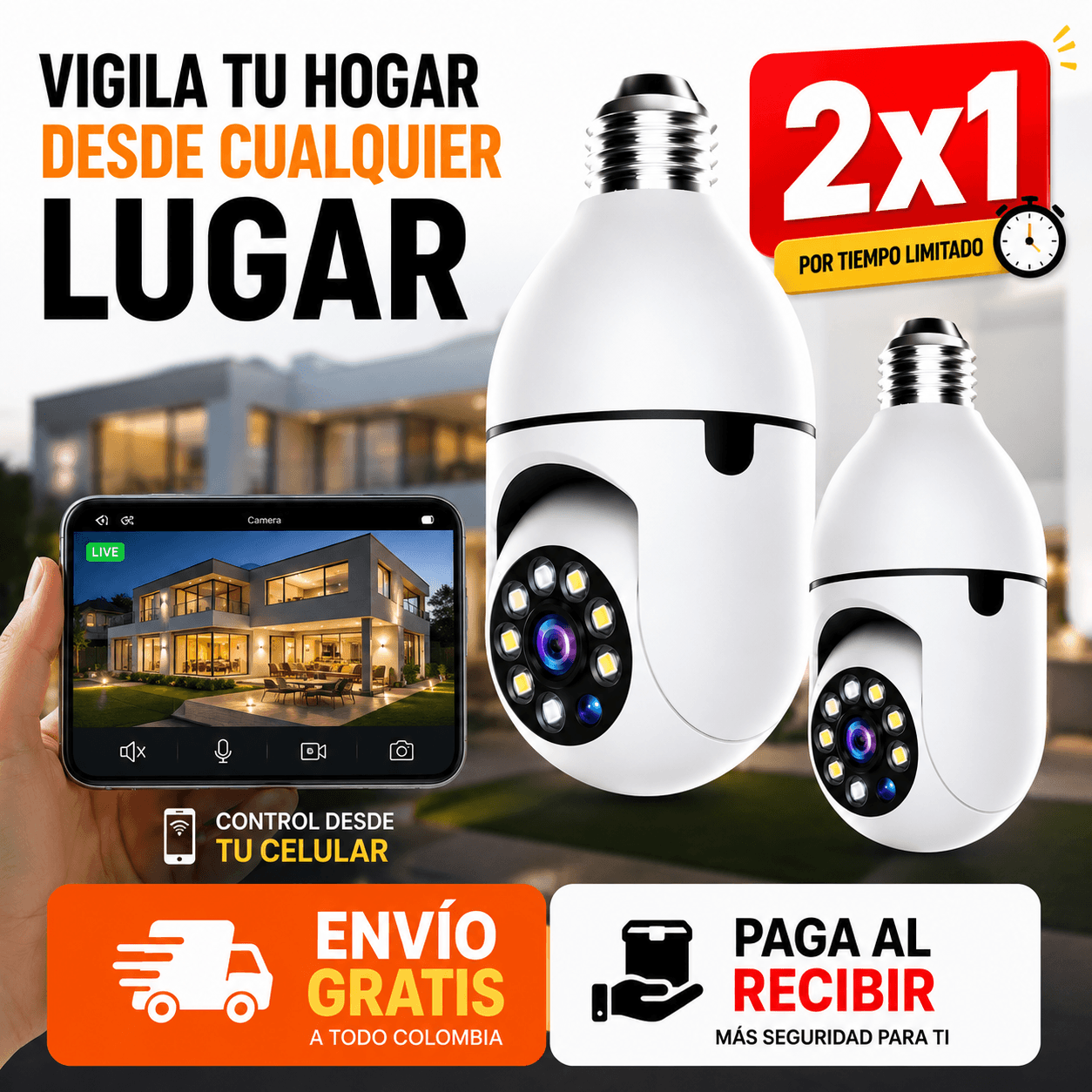 Camara Bombillo Combo 2 Unidades