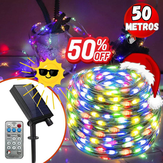 Luces navideñas energia Solar 50Metros
