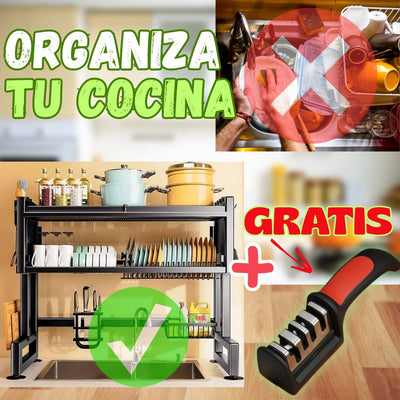 Combo Premium 2 en 1 Platero escurridor con cajón + afilador