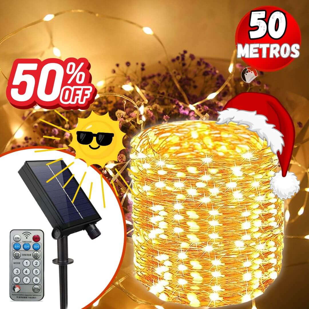Luces navideñas energia Solar 50Metros