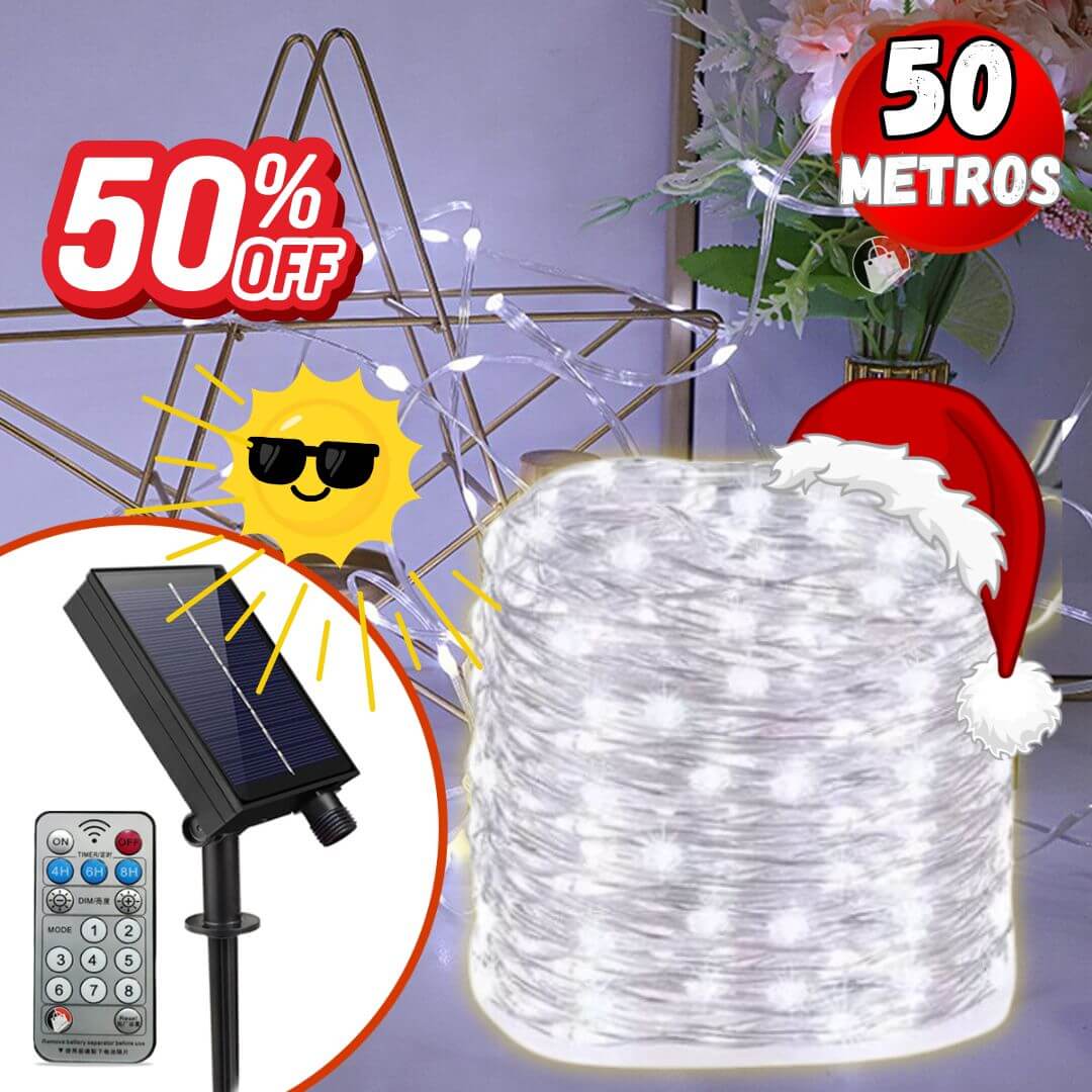 Luces navideñas energia Solar 50Metros