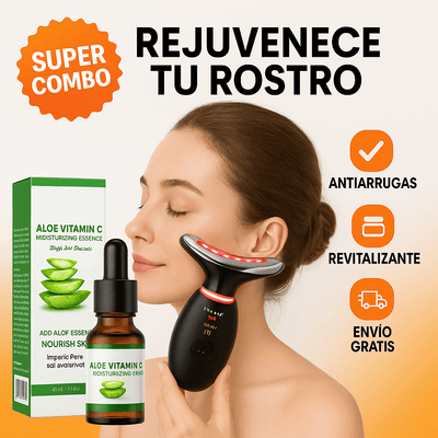 LuxeLift Supreme  Masajeador Facial  LED Serum AloeVitamina C
